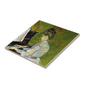 Vincent van Gogh - Marguerite gachet bij de Piano Tegeltje (Zijkant)
