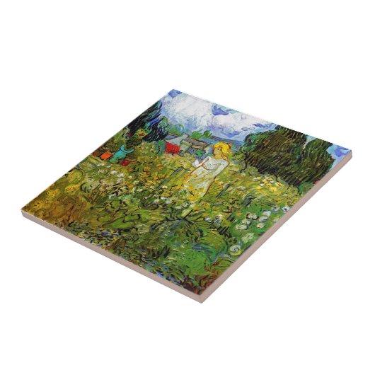 Vincent van Gogh - Marguerite gachet in de tuin Tegeltje (Zijkant)