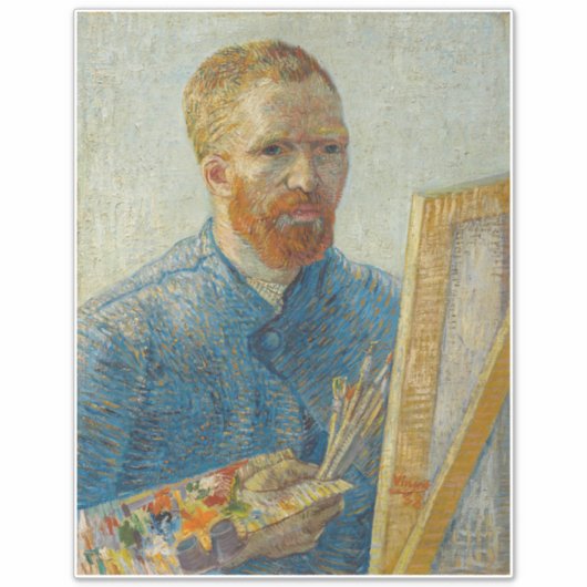 Vincent Van Gogh Master Artisan Self Portret Sticker (Voorkant)