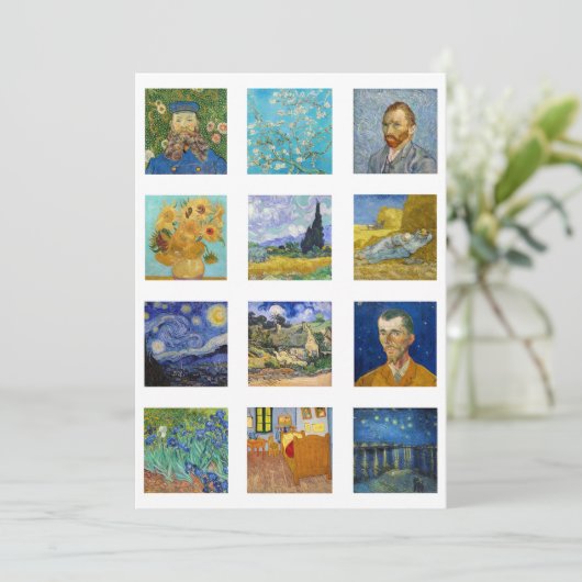 Vincent Van Gogh - Masterstuks Grid Bedankkaart (Staand voorkant)