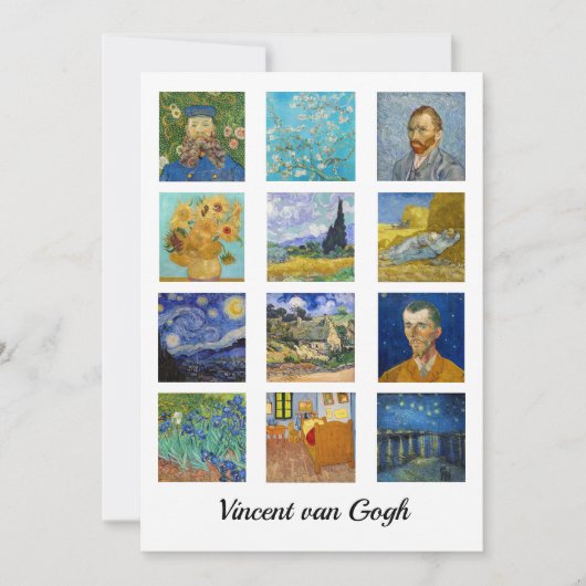 Vincent Van Gogh - Masterstuks Grid Bedankkaart (Voorkant)