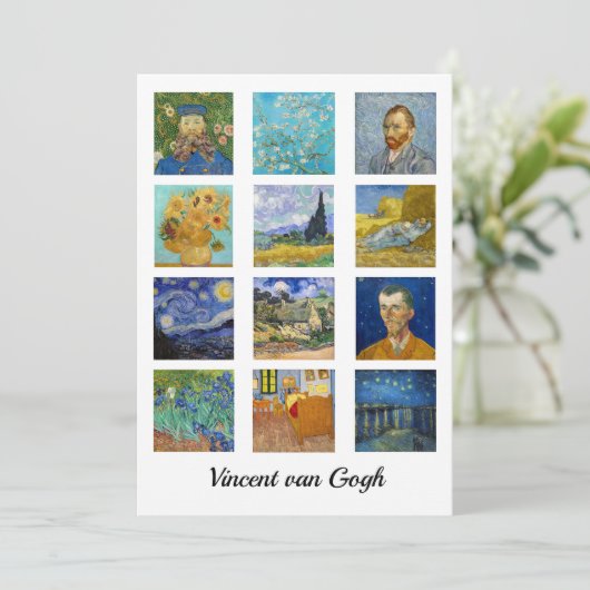 Vincent Van Gogh - Masterstuks Grid Bedankkaart (Staand voorkant)