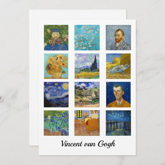 Vincent Van Gogh - Masterstuks Grid Bedankkaart (Voorkant / Achterkant)