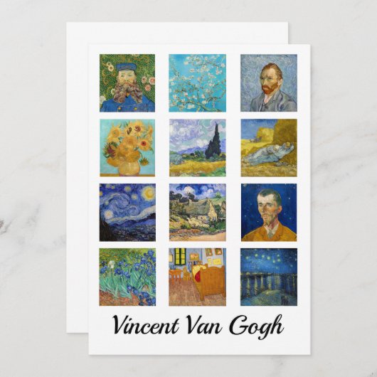 Vincent Van Gogh - Masterstuks Grid Kaart (Voorkant / Achterkant)