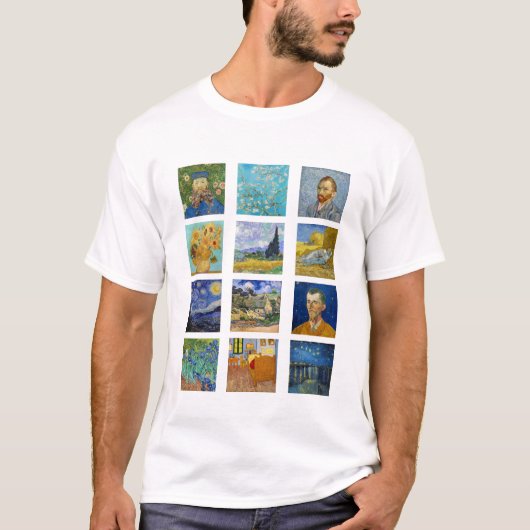 Vincent Van Gogh - Masterstuks Grid T-shirt (Voorkant)