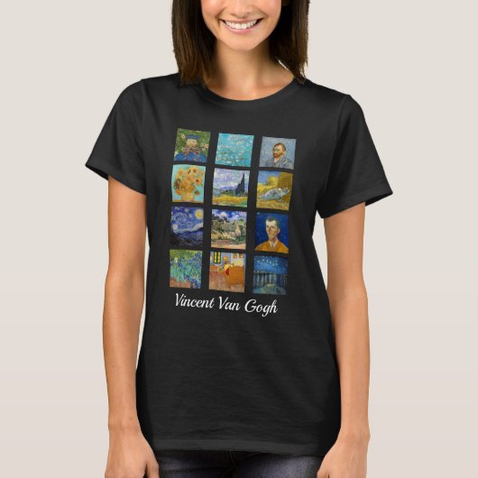 Vincent Van Gogh - Masterstuks Grid T-shirt (Voorkant)