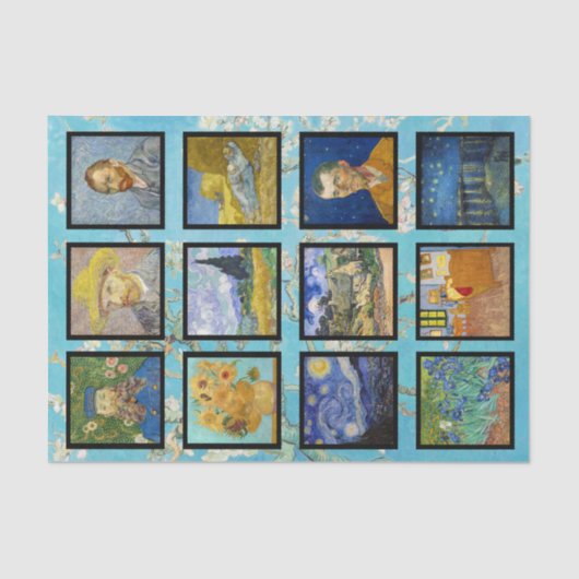 Vincent Van Gogh - Masterstuks Grid Tissuepapier (Voorkant)