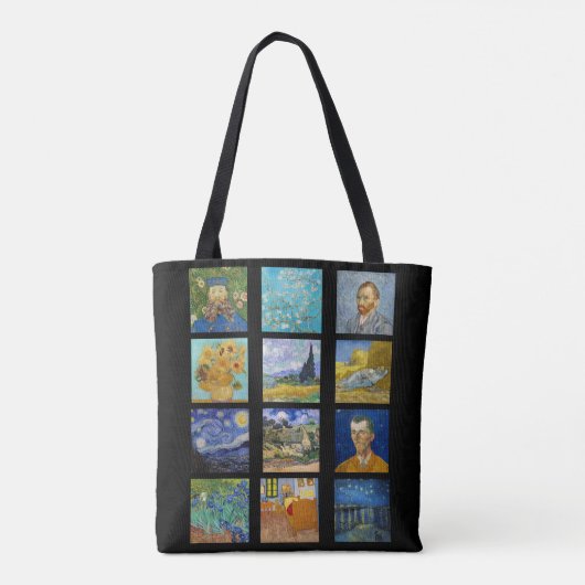 Vincent Van Gogh - Masterstuks Grid Tote Bag (Achterkant)