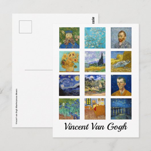 Vincent Van Gogh - Masterstuks Mosaic Briefkaart (Voorkant / Achterkant)