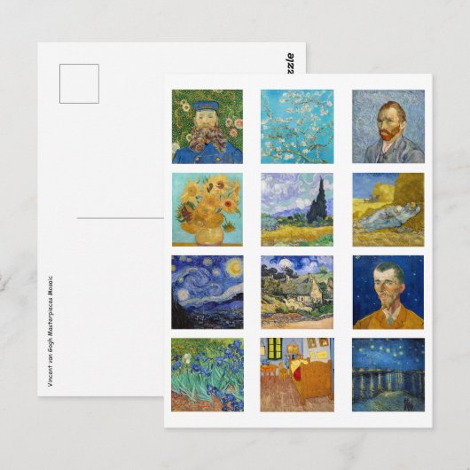Vincent Van Gogh - Masterstuks Mosaic Briefkaart (Voorkant / Achterkant)
