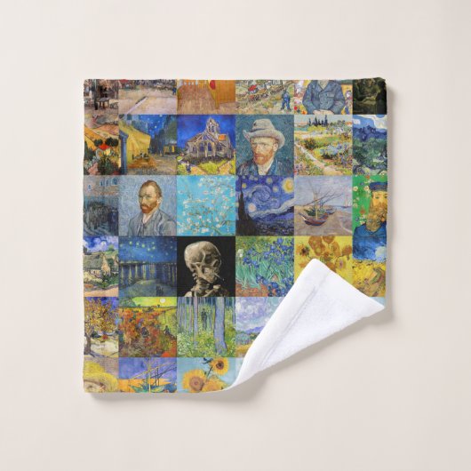 Vincent van Gogh - Masterstuks Mosaic Patchwork Bad Handdoek (Wasdoekje)
