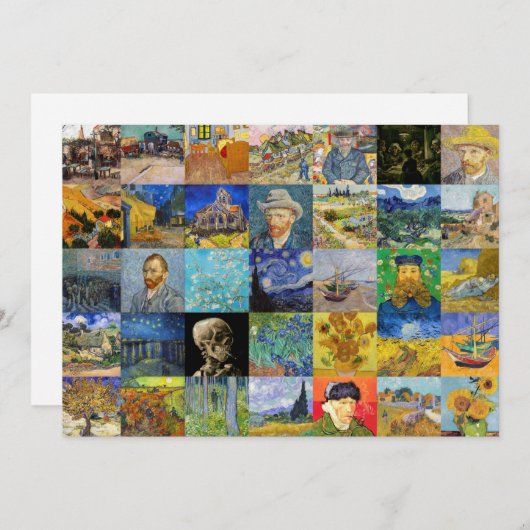 Vincent van Gogh - Masterstuks Mosaic Patchwork Bedankkaart (Voorkant / Achterkant)