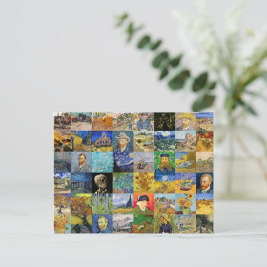 Vincent van Gogh - Masterstuks Mosaic Patchwork Briefkaart (Staand voorkant)