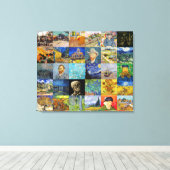Vincent van Gogh - Masterstuks Mosaic Patchwork Canvas Afdruk (Insitu (Houten vloer))