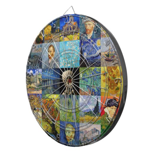 Vincent van Gogh - Masterstuks Mosaic Patchwork Dartbord (Voorkant Rechts)