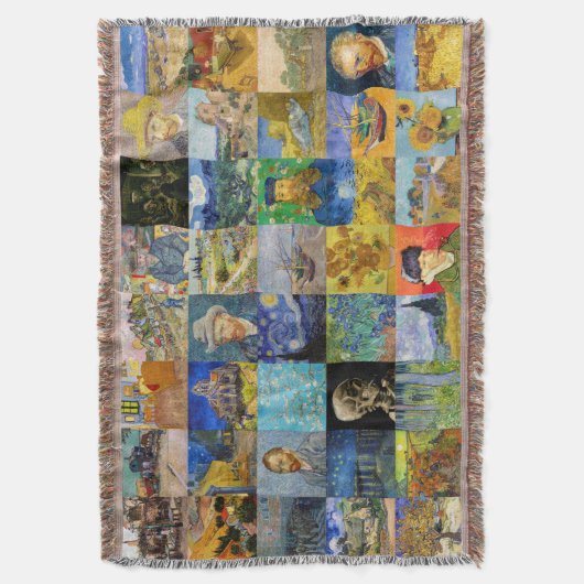 Vincent van Gogh - Masterstuks Mosaic Patchwork Deken (Voorkant Verticaal)