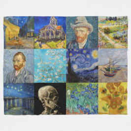 Vincent van Gogh - Masterstuks Mosaic Patchwork Fleece Deken