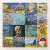 Vincent van Gogh - Masterstuks Mosaic Patchwork Glazen Onderzetter (Voorkant)