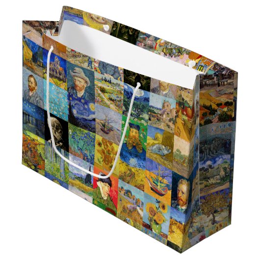 Vincent van Gogh - Masterstuks Mosaic Patchwork Groot Cadeauzakje (Voorkant Gekanteld)