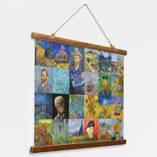 Vincent van Gogh - Masterstuks Mosaic Patchwork Hangend Wandkleed (Gebogen)