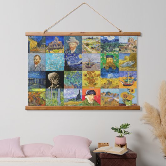 Vincent van Gogh - Masterstuks Mosaic Patchwork Hangend Wandkleed (Slaapkamer)