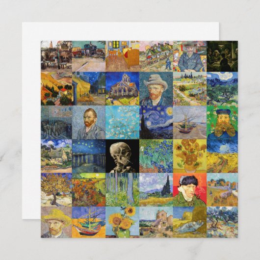 Vincent van Gogh - Masterstuks Mosaic Patchwork Kaart (Voorkant / Achterkant)