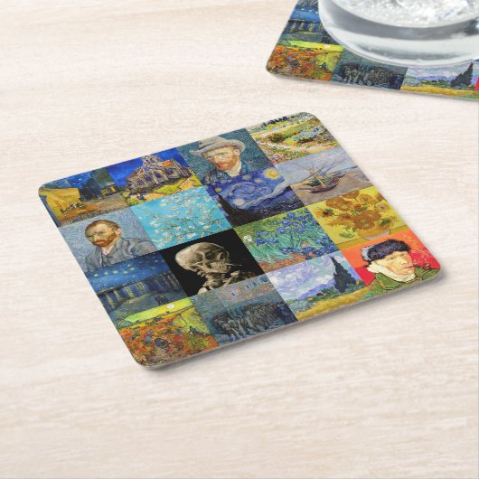 Vincent van Gogh - Masterstuks Mosaic Patchwork Kartonnen Onderzetters (Schuin)