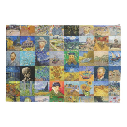 Vincent van Gogh - Masterstuks Mosaic Patchwork Kussensloop (Achterkant)