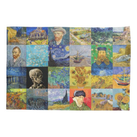 Vincent van Gogh - Masterstuks Mosaic Patchwork Kussensloop (Achterkant)