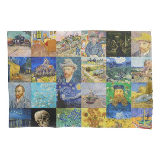 Vincent van Gogh - Masterstuks Mosaic Patchwork Kussensloop (Voorkant)