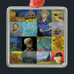 Vincent van Gogh - Masterstuks Mosaic Patchwork Metalen Ornament<br><div class="desc">Vincent van Gogh - Masterstuks Patchwork,  4x4 Grid</div>