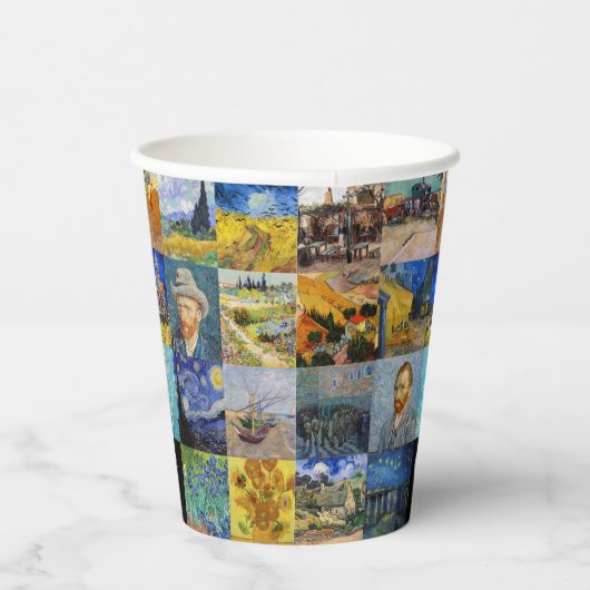 Vincent van Gogh - Masterstuks Mosaic Patchwork Papieren Bekers (Rechts)