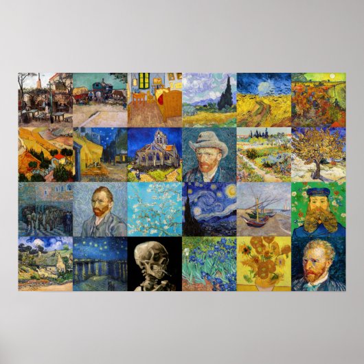Vincent van Gogh - Masterstuks Mosaic Patchwork Poster (Voorkant)