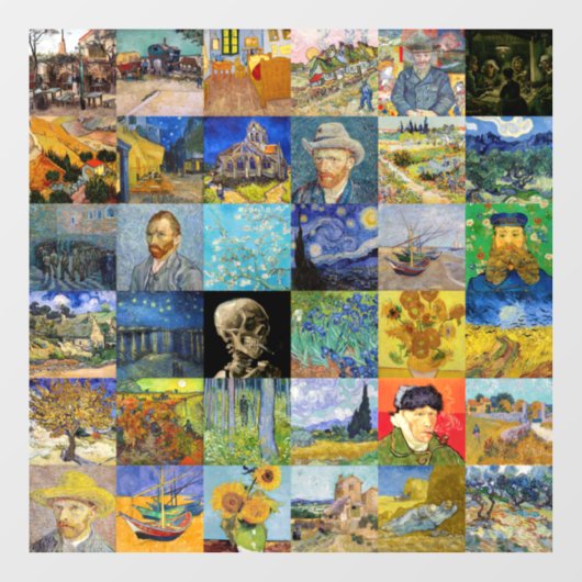 Vincent van Gogh - Masterstuks Mosaic Patchwork Raamsticker (Vel)