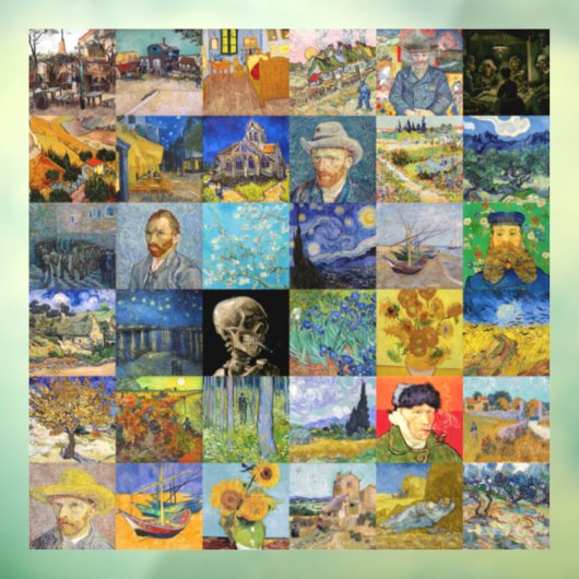 Vincent van Gogh - Masterstuks Mosaic Patchwork Raamsticker (Vel 3)