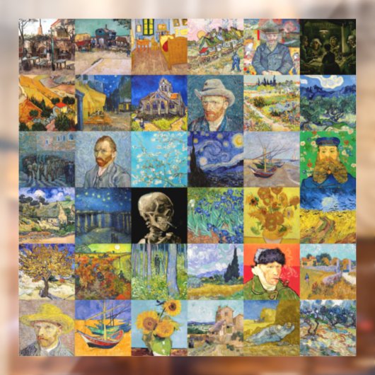 Vincent van Gogh - Masterstuks Mosaic Patchwork Raamsticker (Vel 2)