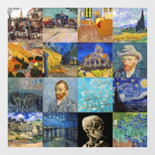 Vincent van Gogh - Masterstuks Mosaic Patchwork Raamsticker (Vel)