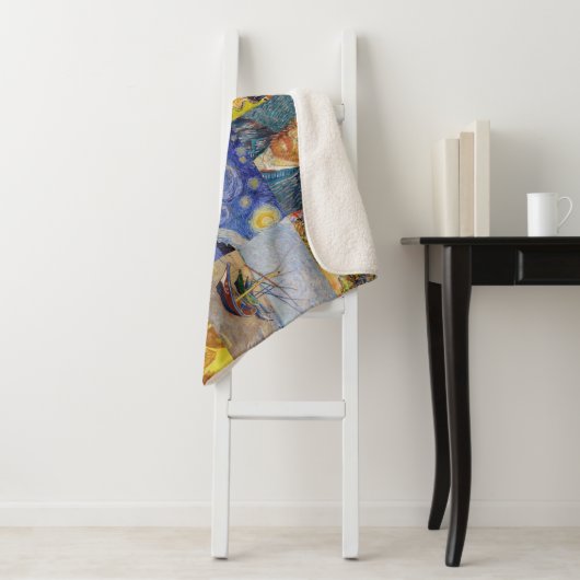 Vincent van Gogh - Masterstuks Mosaic Patchwork Sherpa Deken (In situ)