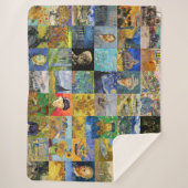 Vincent van Gogh - Masterstuks Mosaic Patchwork Sherpa Deken (Voorkant)