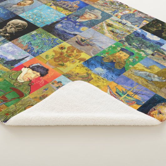 Vincent van Gogh - Masterstuks Mosaic Patchwork Sherpa Deken (3/4)
