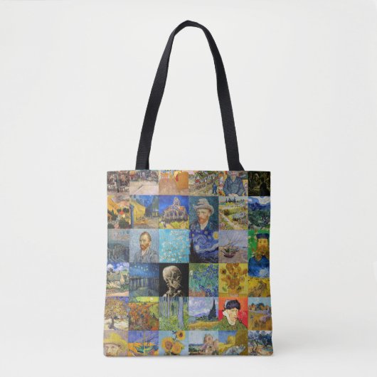 Vincent van Gogh - Masterstuks Mosaic Patchwork Tote Bag (Voorkant)