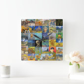 Vincent van Gogh - Masterstuks Mosaic Patchwork Vierkante Klok (Huis)