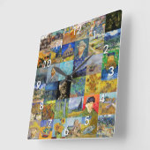 Vincent van Gogh - Masterstuks Mosaic Patchwork Vierkante Klok (Hoek)
