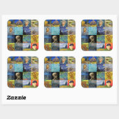 Vincent van Gogh - Masterstuks Mosaic Patchwork Vierkante Sticker (Vel)