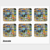 Vincent van Gogh - Masterstuks Mosaic Patchwork Vierkante Sticker (Vel)