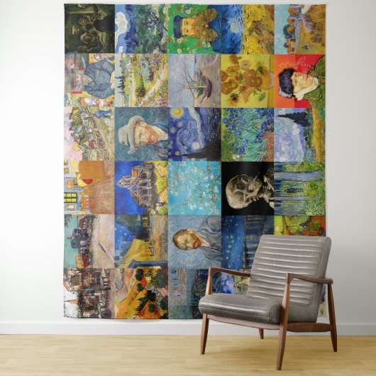Vincent van Gogh - Masterstuks Mosaic Patchwork Wandkleed (In situ)
