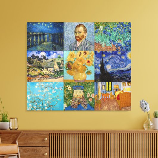 Vincent Van Gogh - Masterstuks Patchwork Canvas Afdruk (Insitu (Woonkamer))