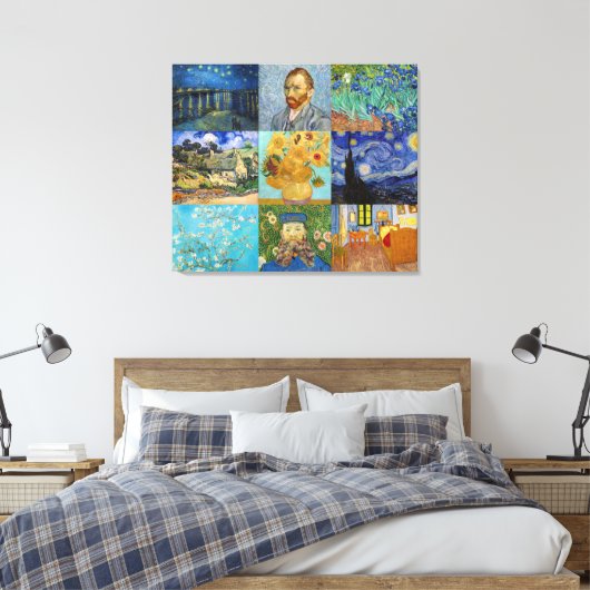 Vincent Van Gogh - Masterstuks Patchwork Canvas Afdruk (Insitu (Slaapkamer))