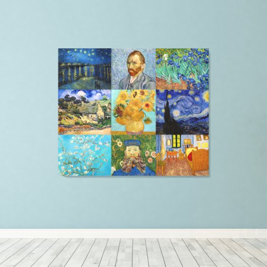 Vincent Van Gogh - Masterstuks Patchwork Canvas Afdruk (Insitu (Houten vloer))