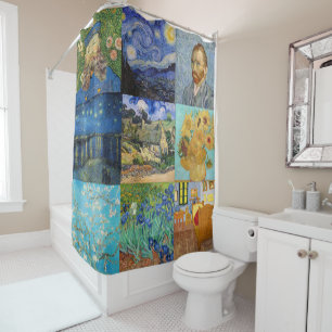 Vincent Van Gogh - Masterstuks Patchwork Douchegordijn